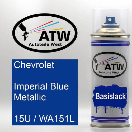 Chevrolet, Imperial Blue Metallic, 15U / WA151L: 400ml Sprühdose, von ATW Autoteile West.